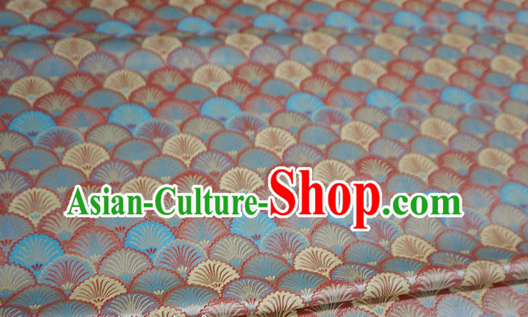 Silver White China Drapery Traditional Brocade Fabric Hanfu Classical Pine Needle Pattern Design Cloth