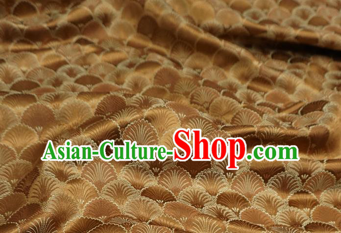Brown China Classical Pine Needle Pattern Design Cloth Hanfu Drapery Traditional Brocade Fabric