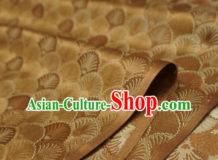 Brown China Classical Pine Needle Pattern Design Cloth Hanfu Drapery Traditional Brocade Fabric