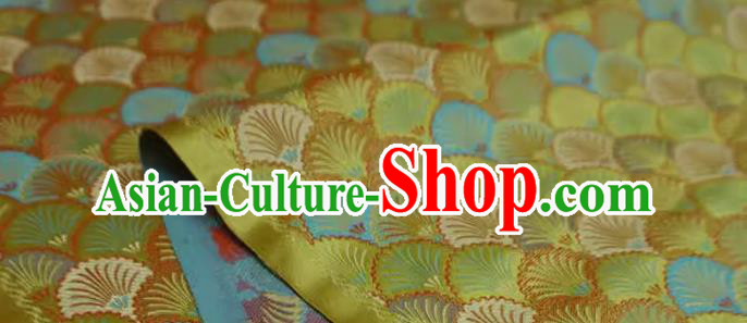 Lime China Cheongsam Drapery Traditional Brocade Fabric Classical Pine Needle Pattern Design Cloth