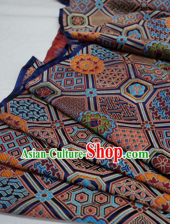 Dark Blue China Classical Lucky Pattern Design Cloth Tang Suit Drapery Traditional Brocade Fabric