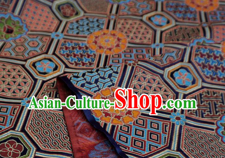 Dark Blue China Classical Lucky Pattern Design Cloth Tang Suit Drapery Traditional Brocade Fabric
