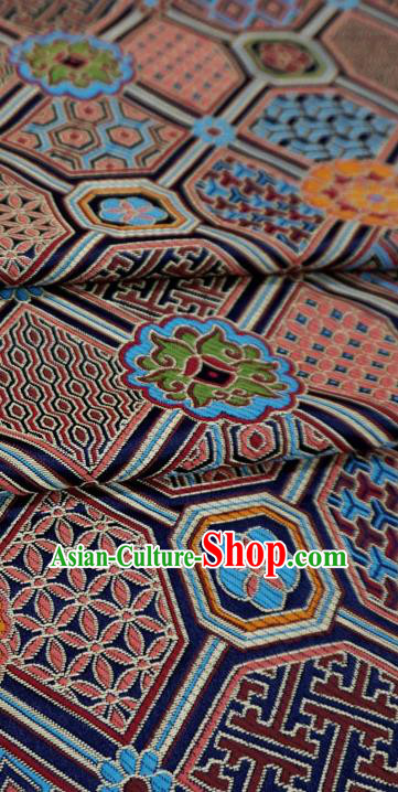 Dark Blue China Classical Lucky Pattern Design Cloth Tang Suit Drapery Traditional Brocade Fabric