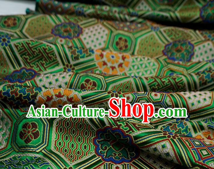 Green China Traditional Brocade Fabric Classical Lucky Pattern Design Cloth Tang Suit Drapery