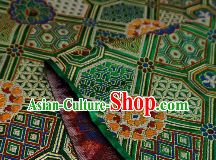 Green China Traditional Brocade Fabric Classical Lucky Pattern Design Cloth Tang Suit Drapery