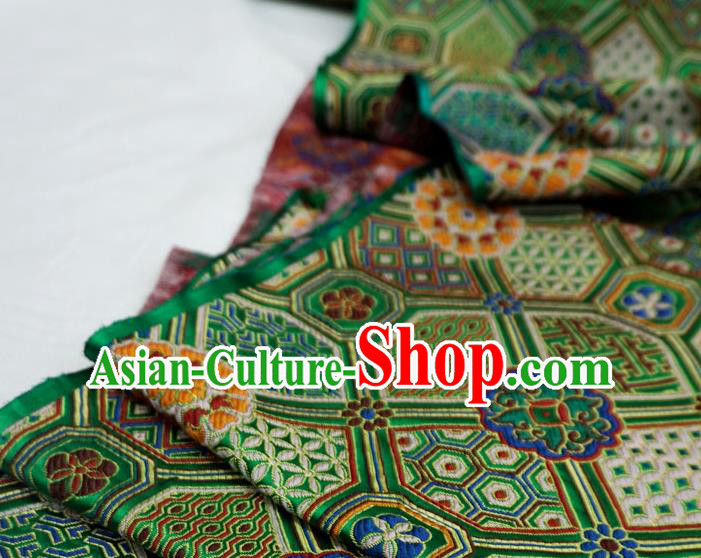 Green China Traditional Brocade Fabric Classical Lucky Pattern Design Cloth Tang Suit Drapery