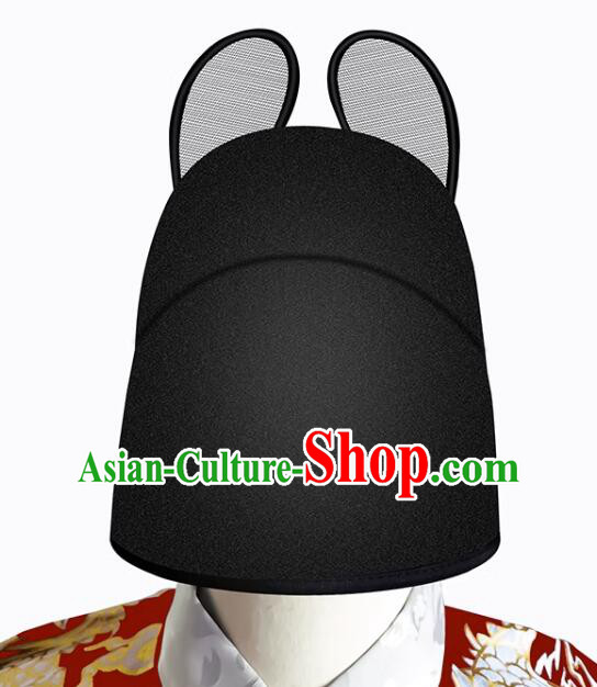 China Handmade Hanfu Hat Ming Dynasty Official Headwear Ancient Imperial Bodyguard Headpiece
