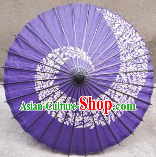 Handmade Cotton Paper Umbrella Japanese Dance Umbrella Cartoon Cosplay Purple Umbrella