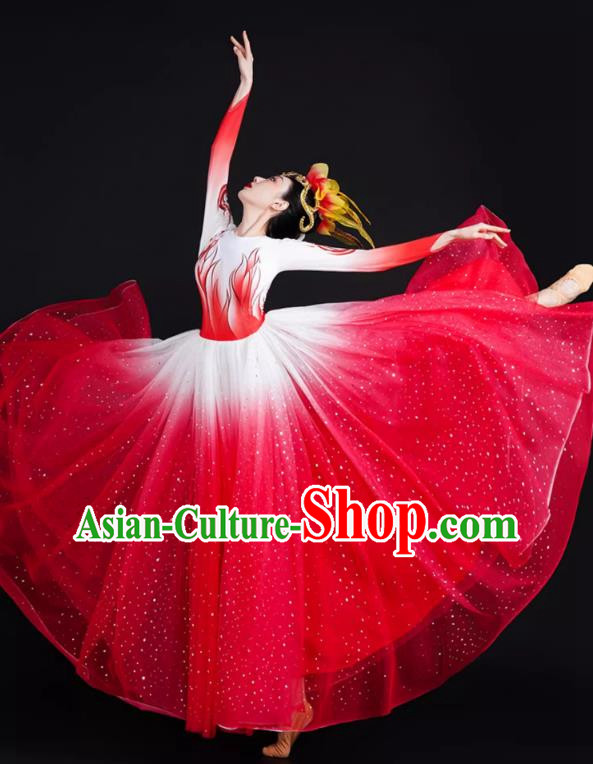 Spring Festival Gala Opening Dance Big Swing Skirt Women Chinese Style Costumes Modern Dance Costumes Song Dancer In The Lights