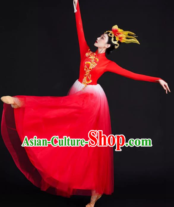 Opening Dance Big Swing Skirt Performance Costume Female Modern Stage Dance Costume Chinese Style Long Skirt In The Lights