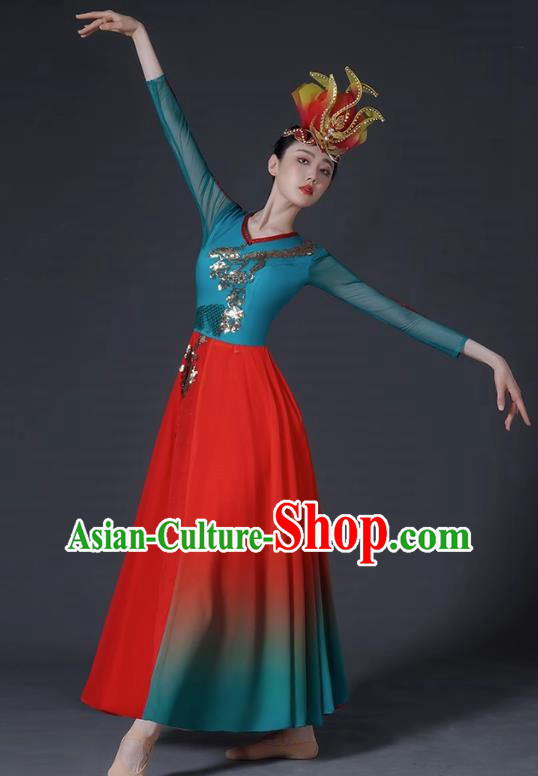 Classical Dance Costume Female Chinese Style Opening Dance Big Swing Skirt Singing and Dancing Performance Costume Modern Chorus Long Skirt