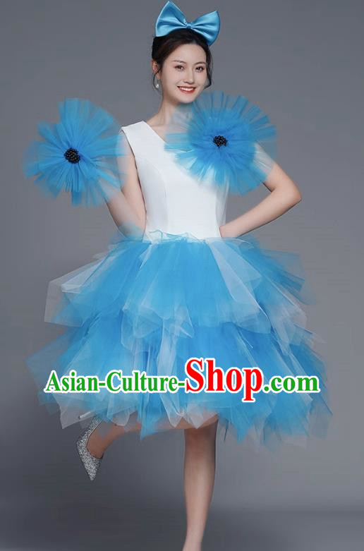 Modern Dance Costumes Fashion Dancer Costumes Opening Dance Costumes Fluffy Chorus Square Dance Dresses