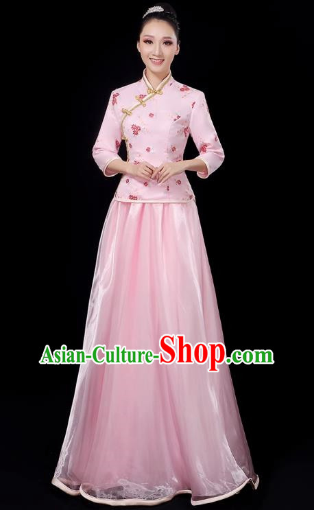 Republic Of China Student Dress Female Pink Chorus Performance Costume Republic Of China Style Two Piece Suit Graduation Class Uniform Stage Performance Costume