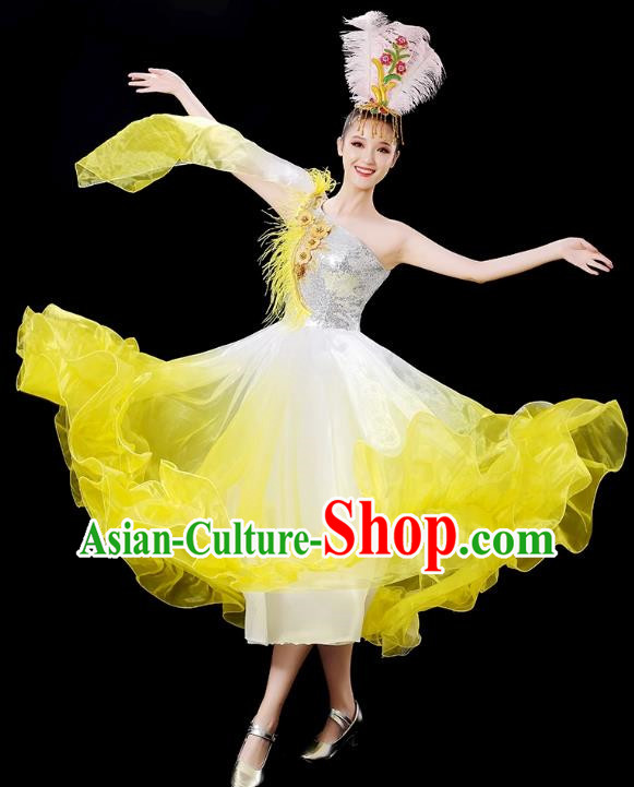 Opening Dance Big Swing Skirt Dance Costume Female Stage Modern Dance Dress Accompaniment Dance Costume Long Skirt