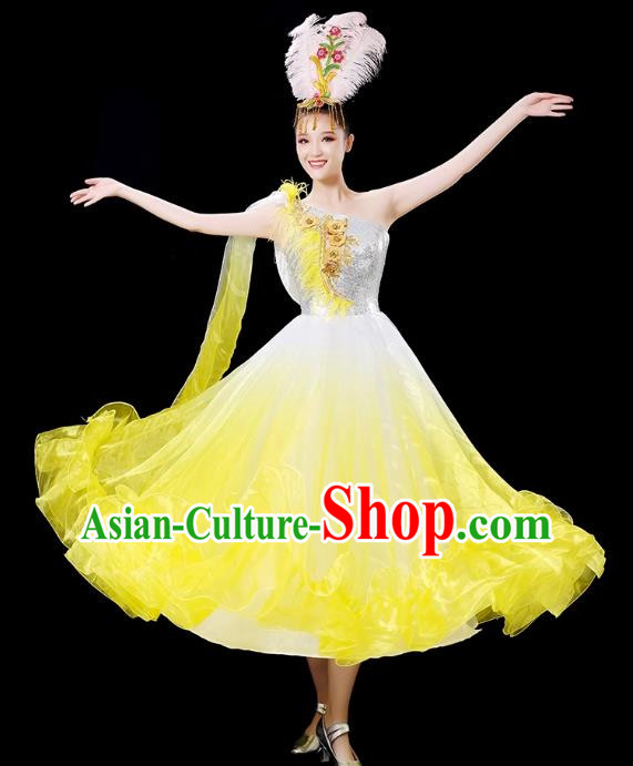 Opening Dance Big Swing Skirt Dance Costume Female Stage Modern Dance Dress Accompaniment Dance Costume Long Skirt