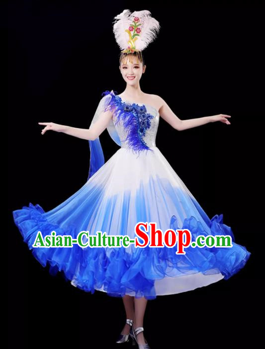 Opening Dance Big Swing Skirt Performance Costume Female Singer Dancer Big Skirt Classical Dance Costume Modern Long Skirt