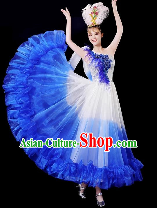 Opening Dance Big Swing Skirt Performance Costume Female Singer Dancer Big Skirt Classical Dance Costume Modern Long Skirt