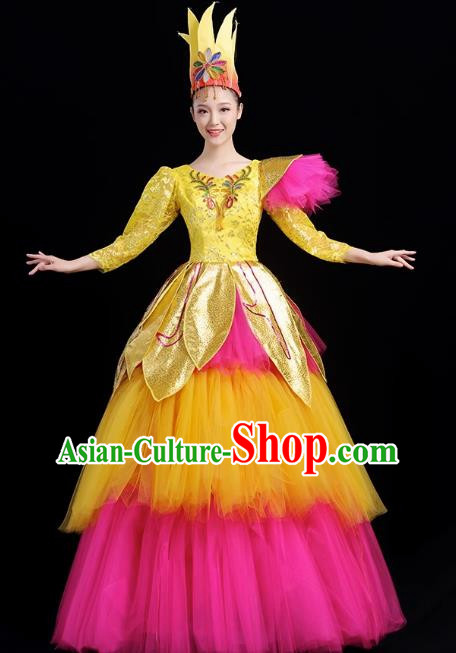 Opening Dance Big Swing Skirt Spring Festival Evening Stage Dance Costume Modern Dance Big Skirt Performance Costume Female