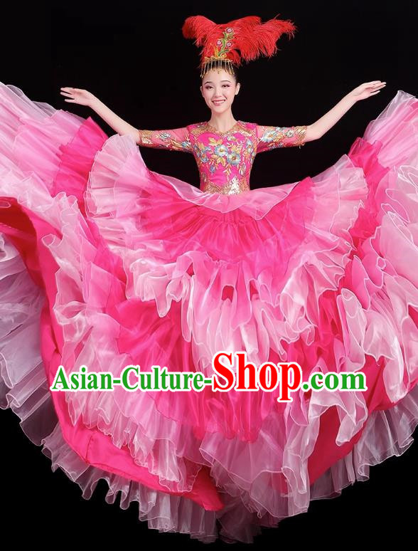 Opening Dance Big Swing Skirt Performance Costume Female Big Skirt Classical Dance Costume Modern Dance Long Skirt