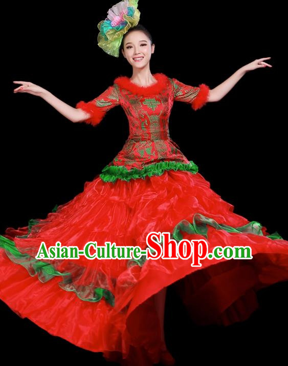 Opening Dance Big Swing Skirt Performance Costume Female Modern Dance Costume Adult Dancer Skirt