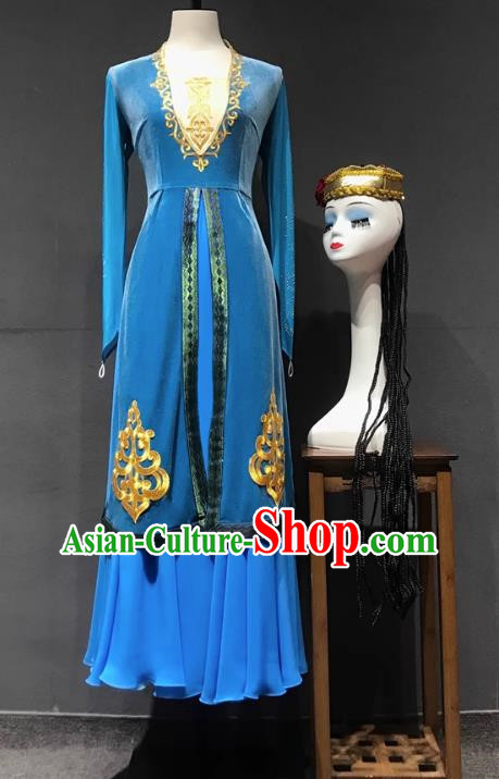 Dance Practice Clothing Double Layer Xinjiang Uyghur Performance Clothing Suit Women National Clothing Art Test Large Swing Skirt