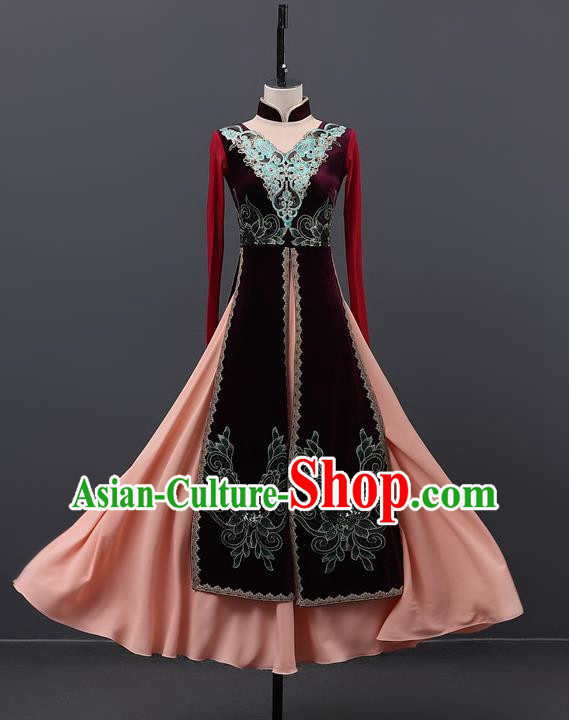 Xinjiang Uyghur Practice Clothing Dance Performance Clothing Women Big Swing Skirt Adult Practice Art Examination Grade Examination Clothing