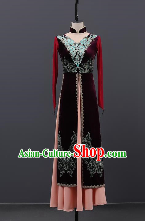 Xinjiang Uyghur Practice Clothing Dance Performance Clothing Women Big Swing Skirt Adult Practice Art Examination Grade Examination Clothing