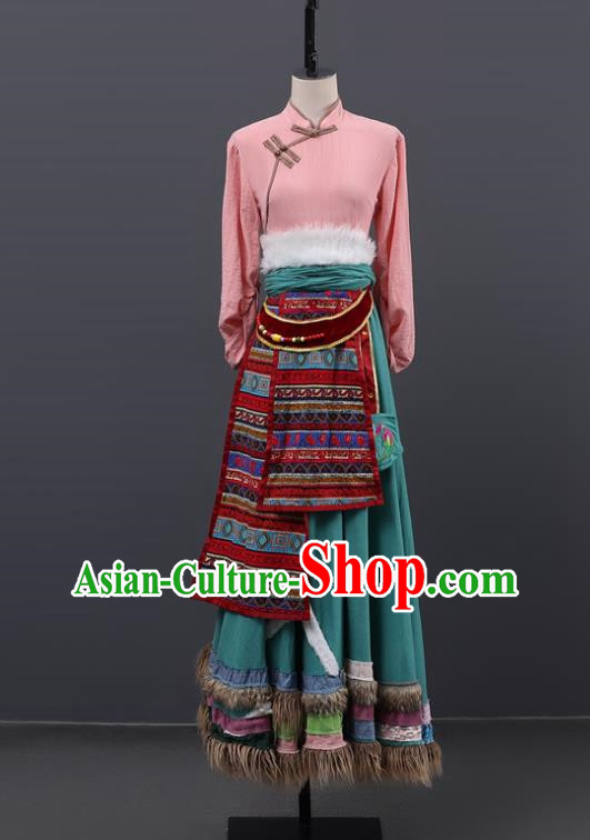 Ethnic Dance Costumes Tibetan Folk Dance Spring Costumes Stage Performance Costumes