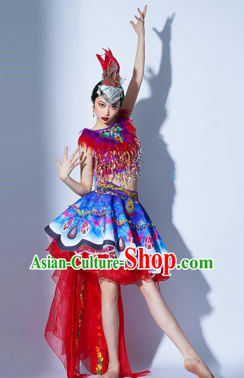 Red Parade Performance Costumes Women Group Performance Costumes Opening Dance Song Accompaniment Dance Performance Costume Female Tutu Skirt