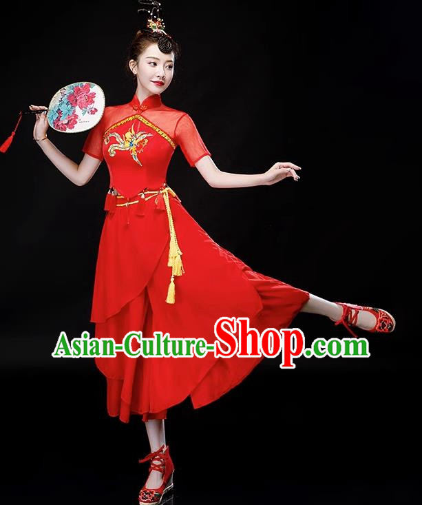 Drumming Costumes Square Dance Costumes Jiaozhou Yangko Dance Costumes Waist Drum Costumes Chinese Style Classical Dance Costumes