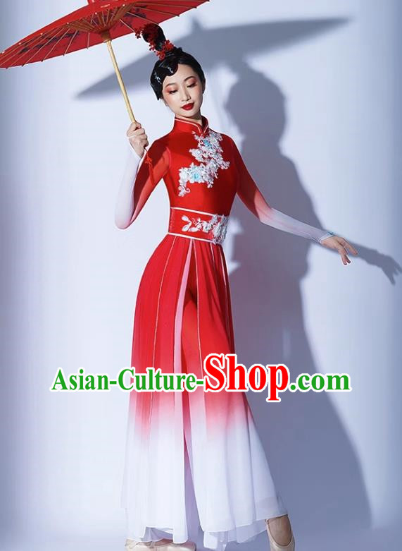 Classical Dance Jiaozhou Yangko Performance Costume Mangzhong Ancient Style Dance Clothing Practice Clothing Umbrella Dance Performance