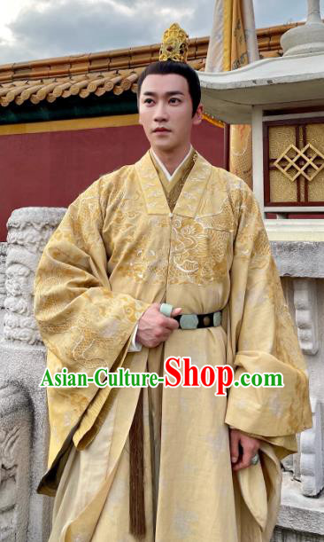 China Romantic Drama My Sassy Princess King Liu Wang Clothing Ancient Crown Prince Golden Costumes