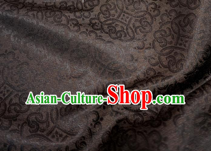 Coffee Chinese Ancient Hanfu Cloth Classical Lucky Clouds Pattern Material Traditional Design Brocade Fabric