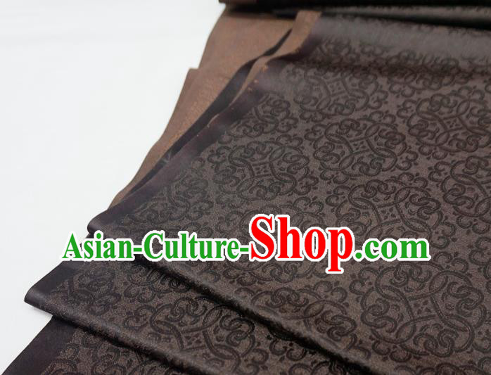 Coffee Chinese Ancient Hanfu Cloth Classical Lucky Clouds Pattern Material Traditional Design Brocade Fabric