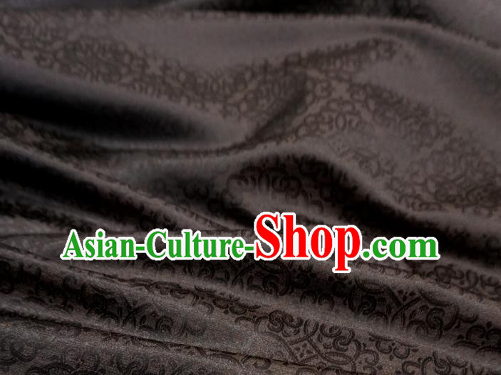 Coffee Chinese Ancient Hanfu Cloth Classical Lucky Clouds Pattern Material Traditional Design Brocade Fabric
