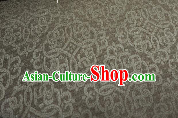 Khaki Chinese Traditional Design Brocade Fabric Ancient Hanfu Cloth Classical Lucky Clouds Pattern Material