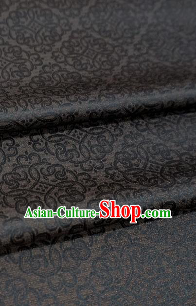 Dark Brown Chinese Ancient Hanfu Cloth Classical Lucky Clouds Pattern Material Traditional Design Brocade Fabric