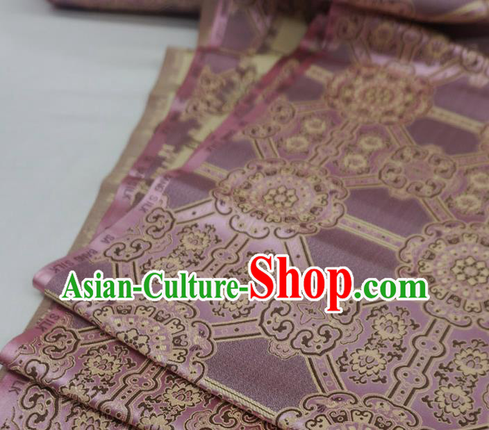 Pink Chinese Classical Rosette Pattern Material Traditional Design Brocade Fabric Tibetan Dress Cloth