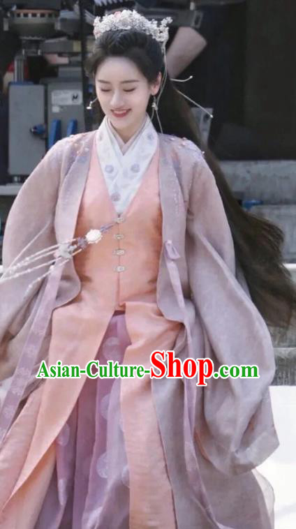 China Romantic Drama My Sassy Princess Liu Ling Lilac Clothing Ancient Noble Infanta Costumes