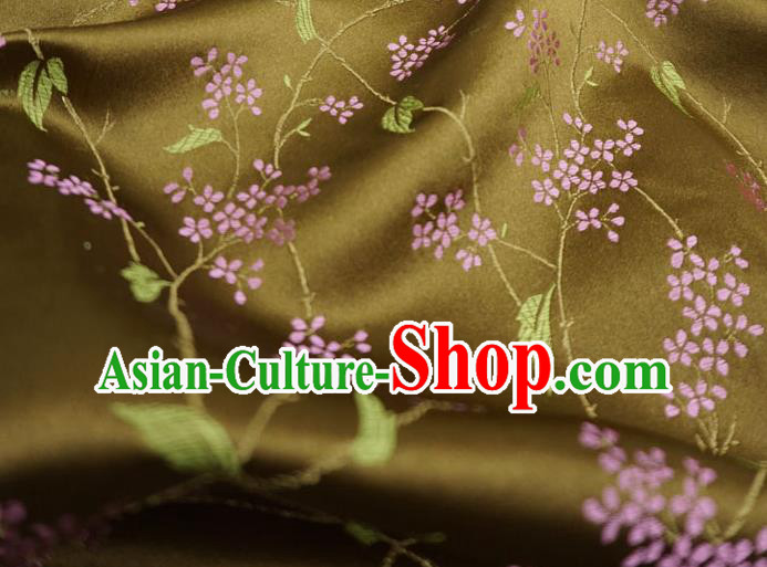 Brown China Cheongsam Cloth Classical Pentas Pattern Material Traditional Design Brocade Fabric