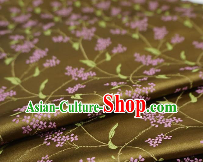 Brown China Cheongsam Cloth Classical Pentas Pattern Material Traditional Design Brocade Fabric