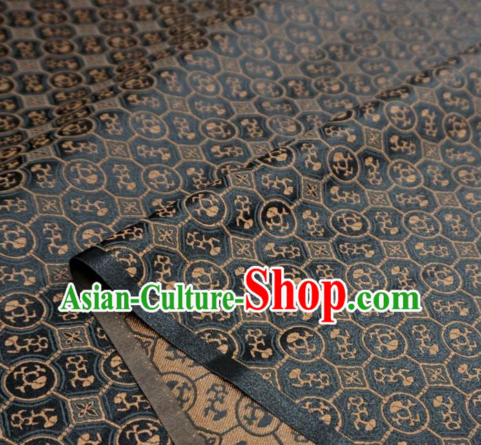 Black China Traditional Song Dynasty Design Brocade Fabric Hanfu Cloth Classical Brown Pattern Material