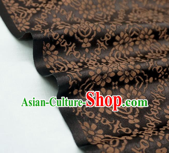 Coffee China Hanfu Cloth Classical Diamond Pattern Material Traditional Song Dynasty Design Brocade Fabric