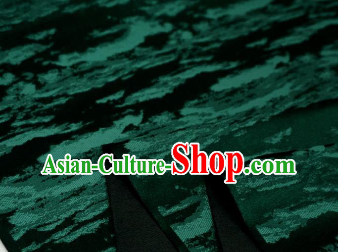 Dark Green China Ancient Costume Cloth Classical Pattern Material Traditional Hanfu Design Brocade Fabric
