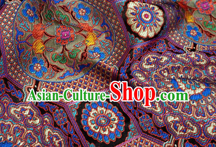 Purple China Traditional Design Brocade Fabric Tibetan Costume Cloth Classical Rosette Pattern Material
