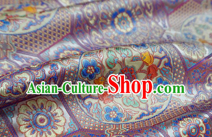 Lilac Tibetan Costume Cloth Classical Rosette Pattern Material China Traditional Design Brocade Fabric