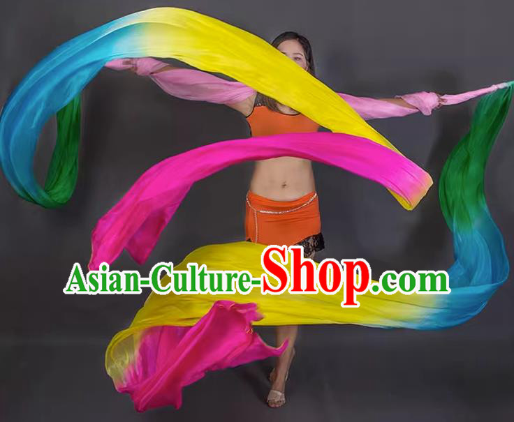 China Classical Dance Prop Professional Flying Apsaras Dance Long Ribbon Fan Handmade Dancing Silk