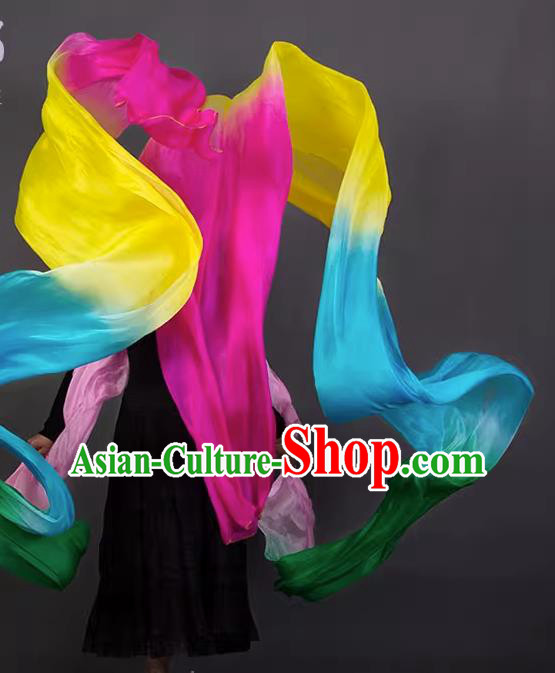 China Handmade Dancing Silk Professional Classical Dance Prop Flying Apsaras Dance Long Ribbon Fan