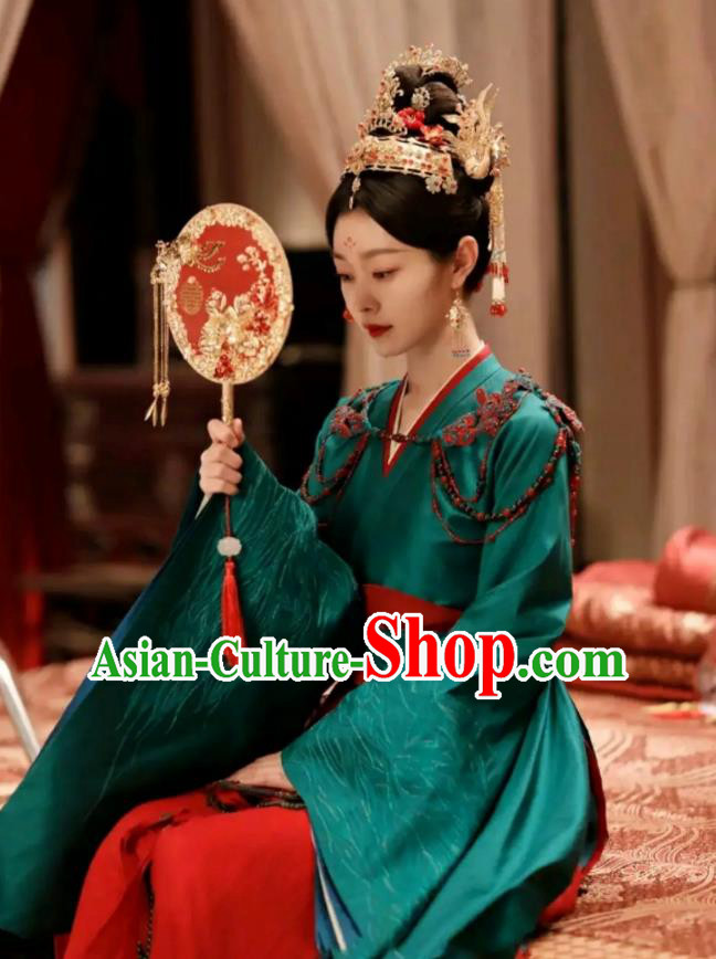 TV Series Destined Chang Feng Du Liu Yu Ru Wedding Dress Chinese Song Dynasty Bride Costumes Ancient Noble Woman Clothing
