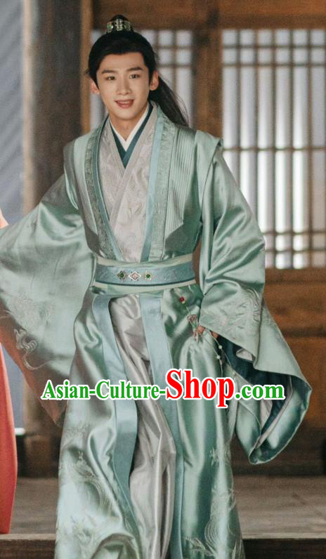 Chinese Song Dynasty Young Childe Costumes Ancient Scholar Clothing TV Series Destined Chang Feng Du Gu Jiu Si Attire